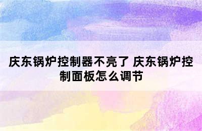 庆东锅炉控制器不亮了 庆东锅炉控制面板怎么调节